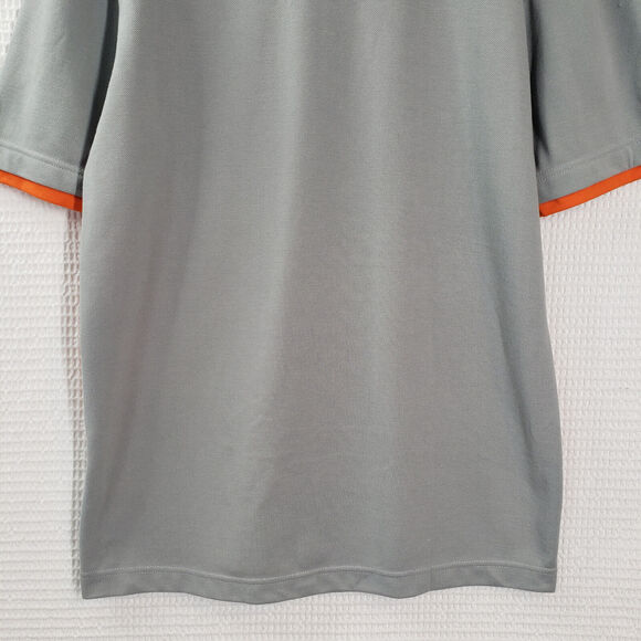 Amphenol TCS Polo Shirt Men Large Orange Gray Uniform 10th Anniversary Pique - Picture 14 of 15